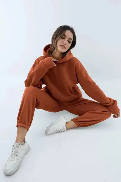 eloise - solidne dwuczęściowe komplety oversizowa bluza dresowa z kapturem