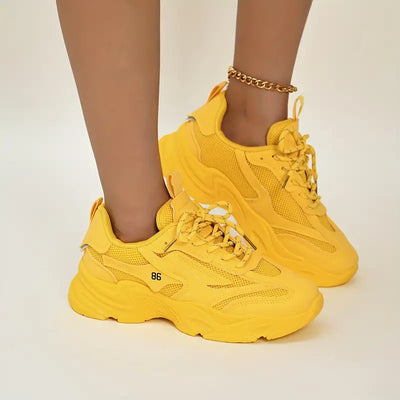 Oddychające buty do biegania w jednolitym kolorze dla kobiet