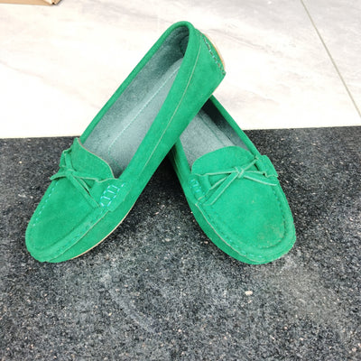 Retro loafersy z kokardą, buty wsuwane z okrągłym noskiem