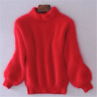 Agnieszka™ - Sweter Dzianinowy z Luźnym Splotem z Wełny