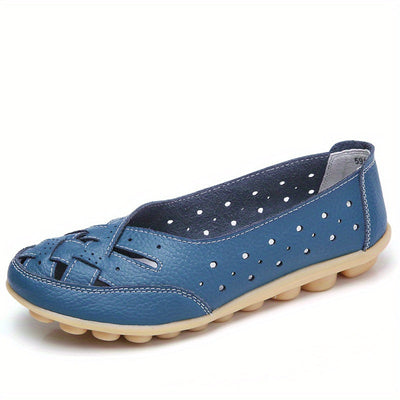 Damskie loafersy z poprzecznymi paskami, oddychające i wygodne buty wsuwane