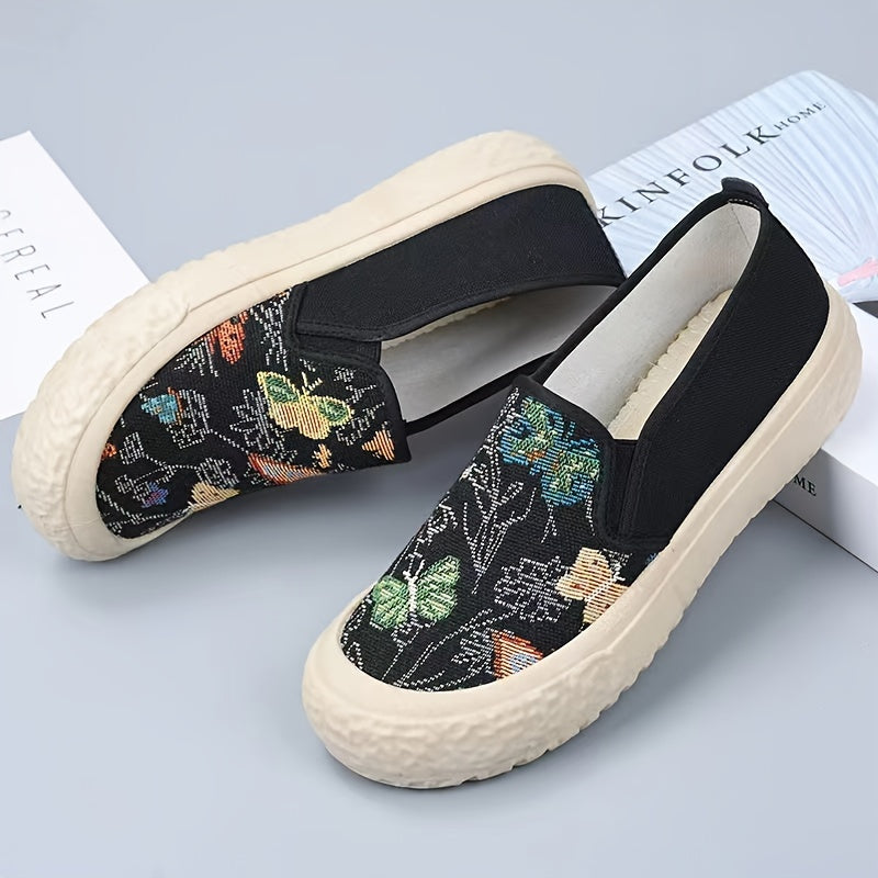 Damskie wsuwane loafersy - wygodne, lekkie i modne z wzorem