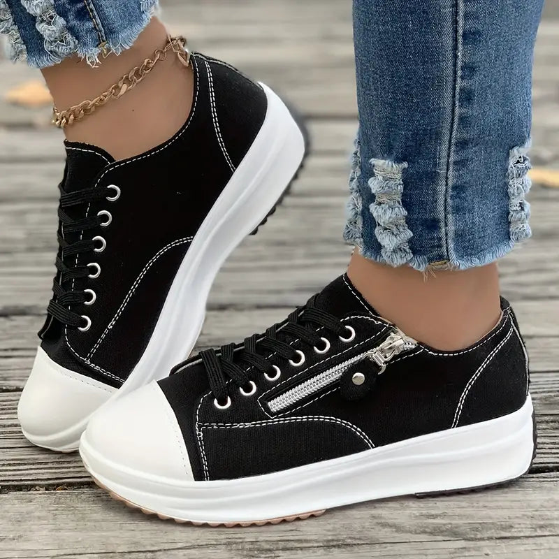 Buty sportowe zapinane na zamek i sznurowane