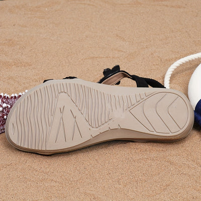 Boho Chic Women Sandals z błyszczącymi dżerstonami
