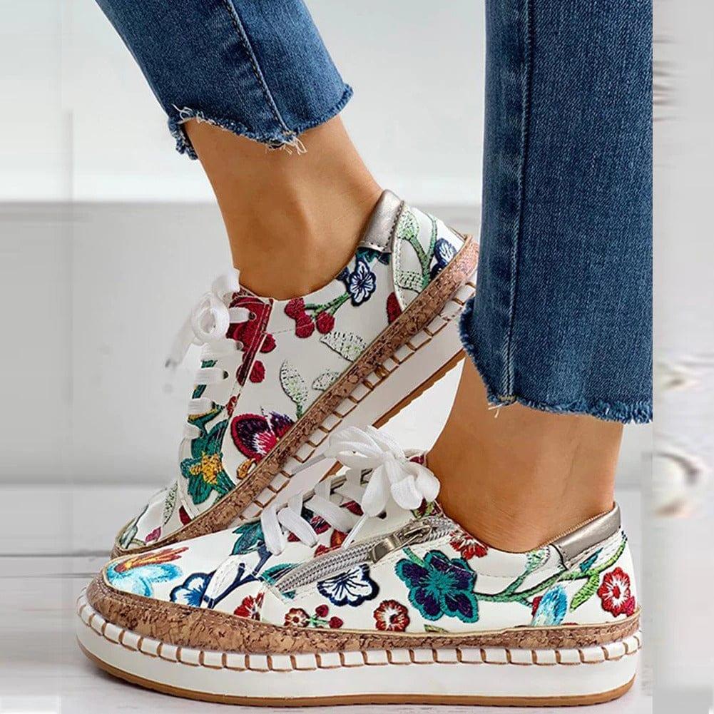 Aurore | Buty damskie w kwiatowy wzór