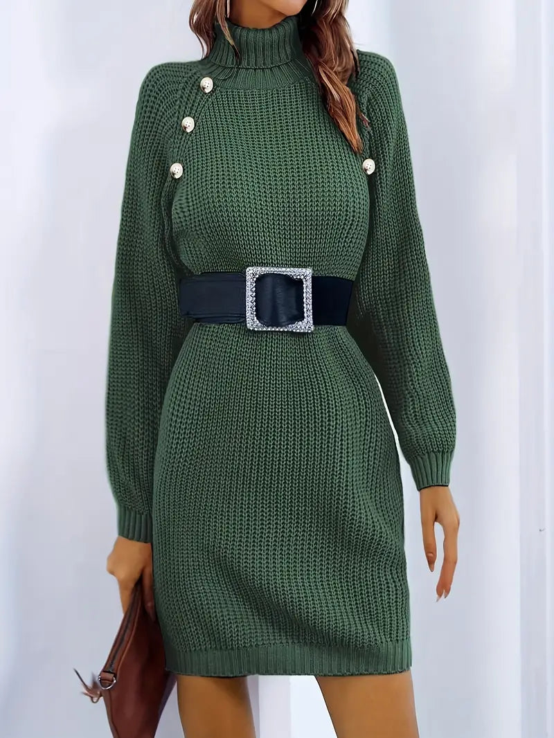Elegancki golf z dzianiny ze stylowym akcentem w postaci guzika