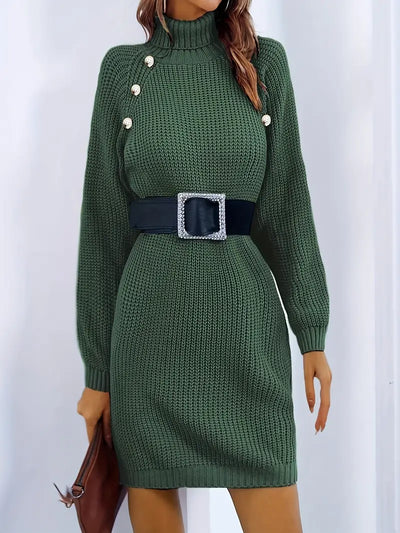 Elegancki golf z dzianiny ze stylowym akcentem w postaci guzika