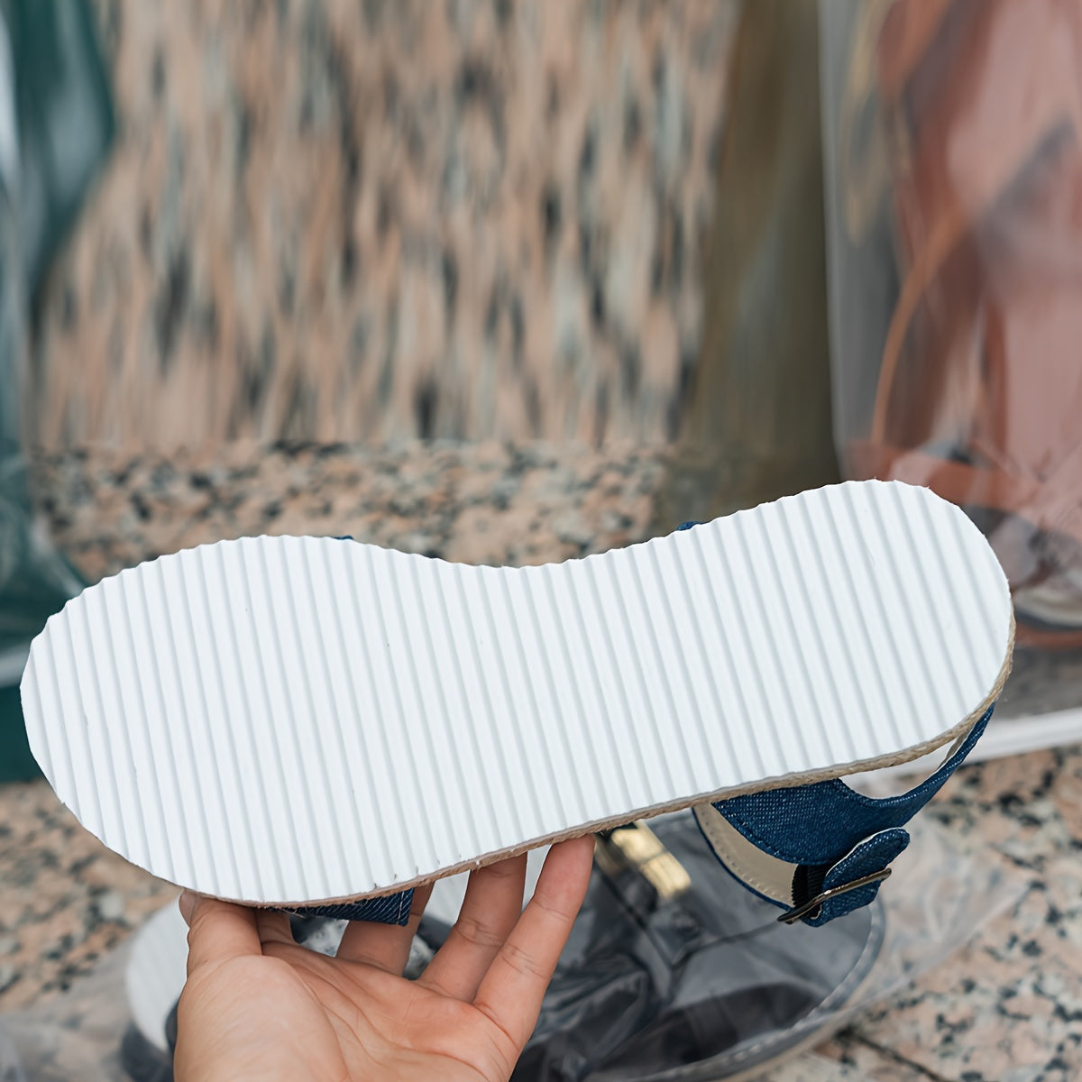 Damskie letnie sandały w stylu vintage - jeansowe espadryle, wygodne i lekkie
