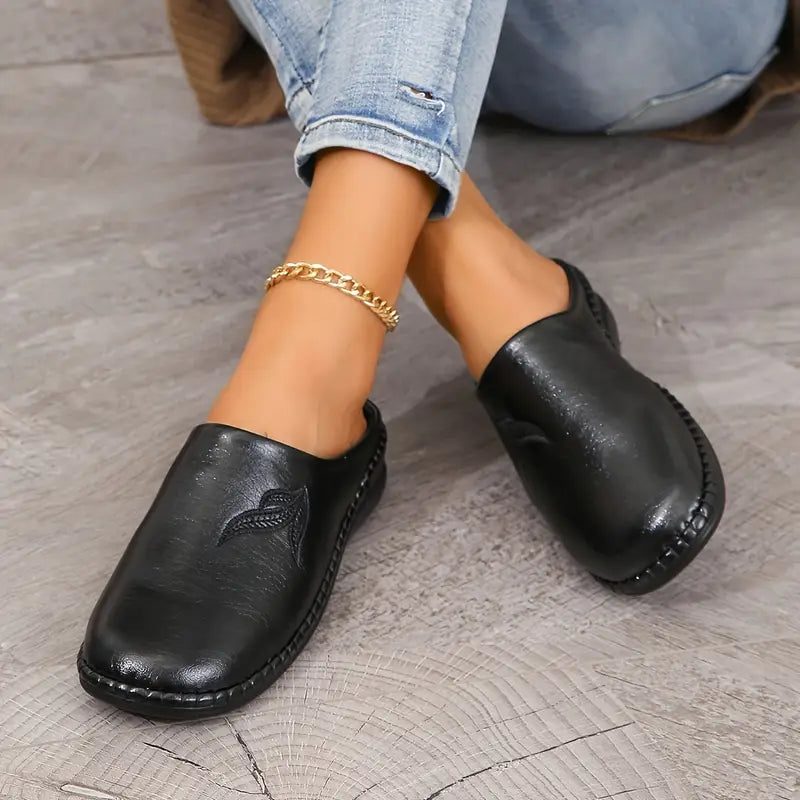 Eleganckie damskie buty wsuwane - Wszechstronna podeszwa z PU - Sztuczne detale
