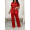 Cekinowy crop top z dopasowanymi spodniami