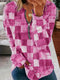 Ally - Schickes, bequemes, langärmeliges Kleid aus Denim-Patchwork-Kunststoff