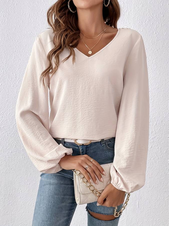 Styl i luksus Sophie's - Elegancka bluzka z bufiastymi rękawami