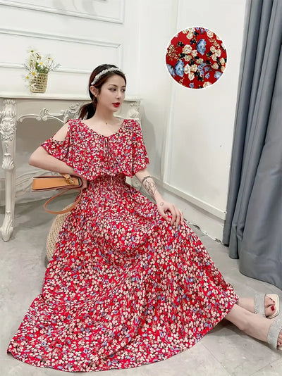 Sukienka Boho Maxi z kwiecistym nadrukiem Summer Resort Style Elegancki krój