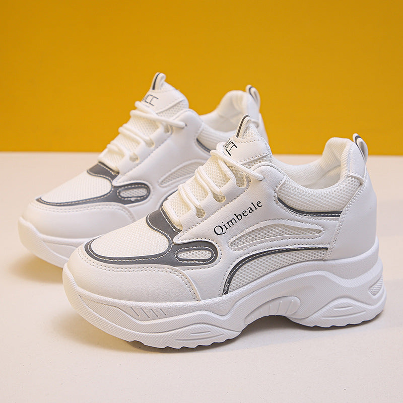 Platformowe Sneakersy na Koturnie z Siateczki | Idealne na Lato