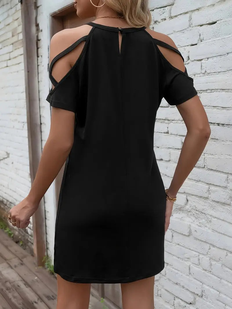 Czarna sukienka casualowa dla kobiet Elegancka i modna sukienka modowa