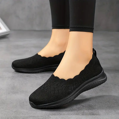Oddychające, latające, tkane płaskie buty