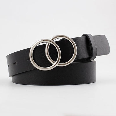Aria - Elegancki damski pasek skórzany ze stylową klamrą O-ring