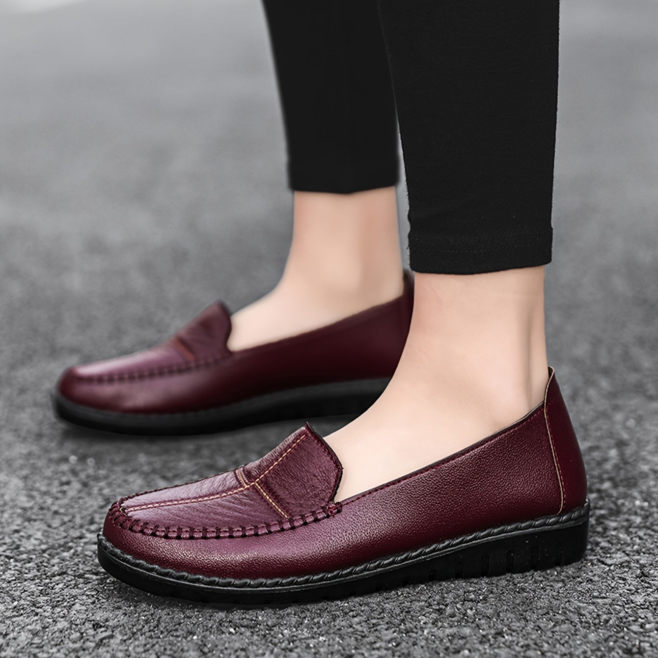Damskie wsuwane loafersy, miękka podeszwa, antypoślizgowe płaskie buty