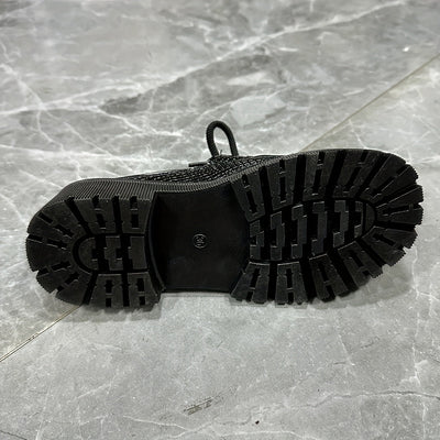 Letnie loafersy damskie - Wygodne loafersy na platformie z wężowym wzorem