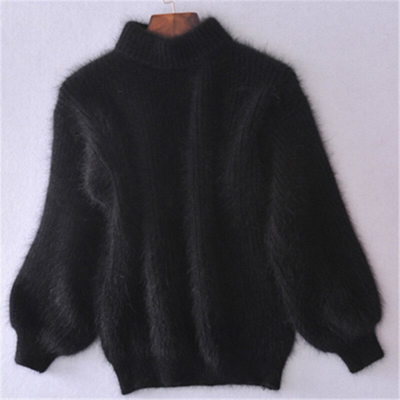 Agnieszka™ - Sweter Dzianinowy z Luźnym Splotem z Wełny