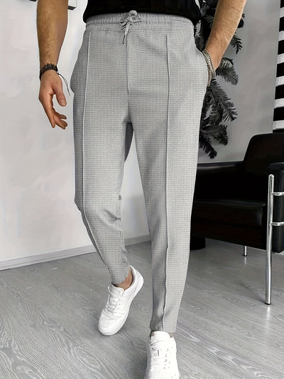 August | Wygodne i stylowe spodnie waflowe ze sznurkiem ściągającym