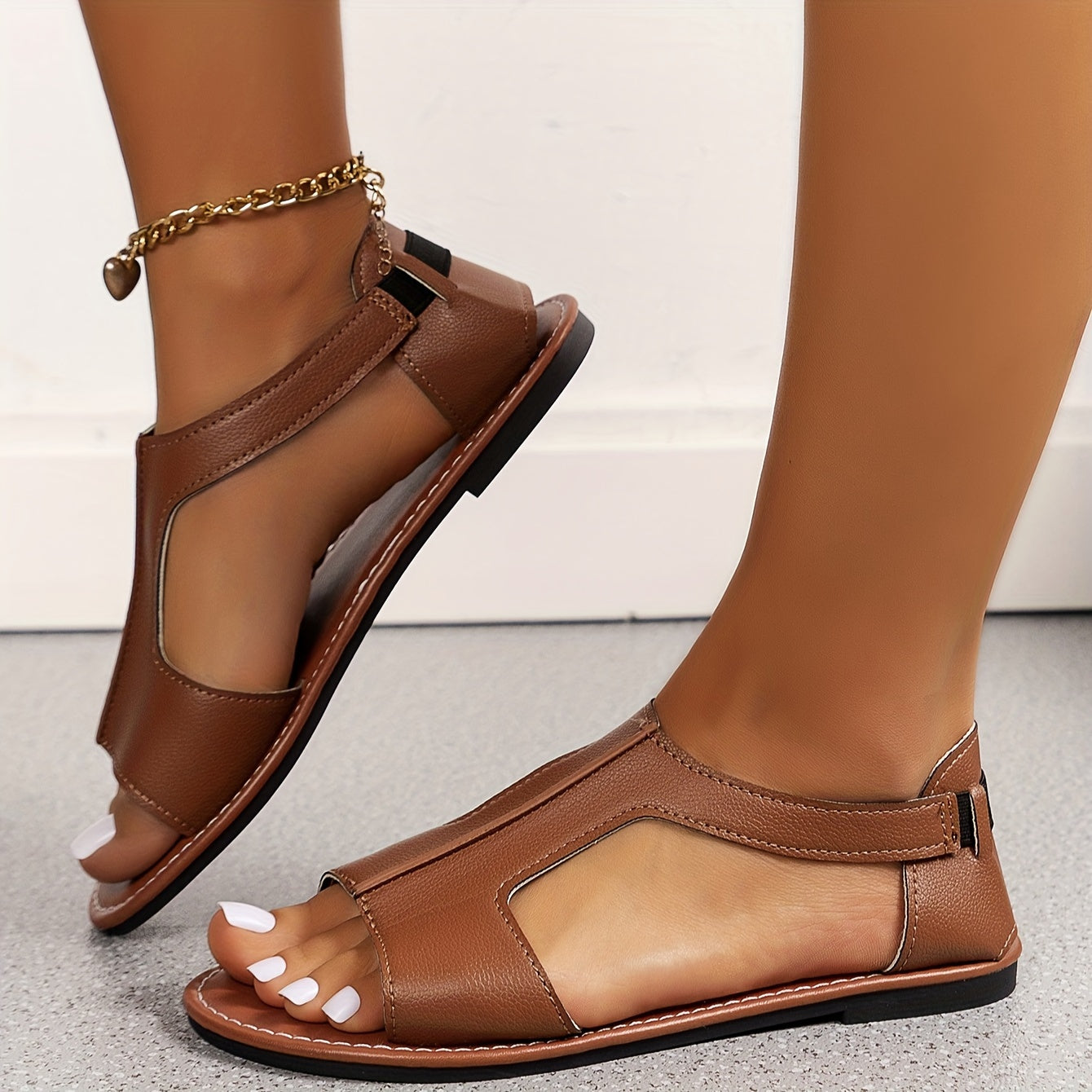Letnie sandały damskie, lekkie buty plażowe typu peep-toe