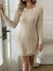 Chic chalk bodycon jurk elegancki abrikoos mini jurk