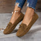 Retro loafersy z kokardą, buty wsuwane z okrągłym noskiem