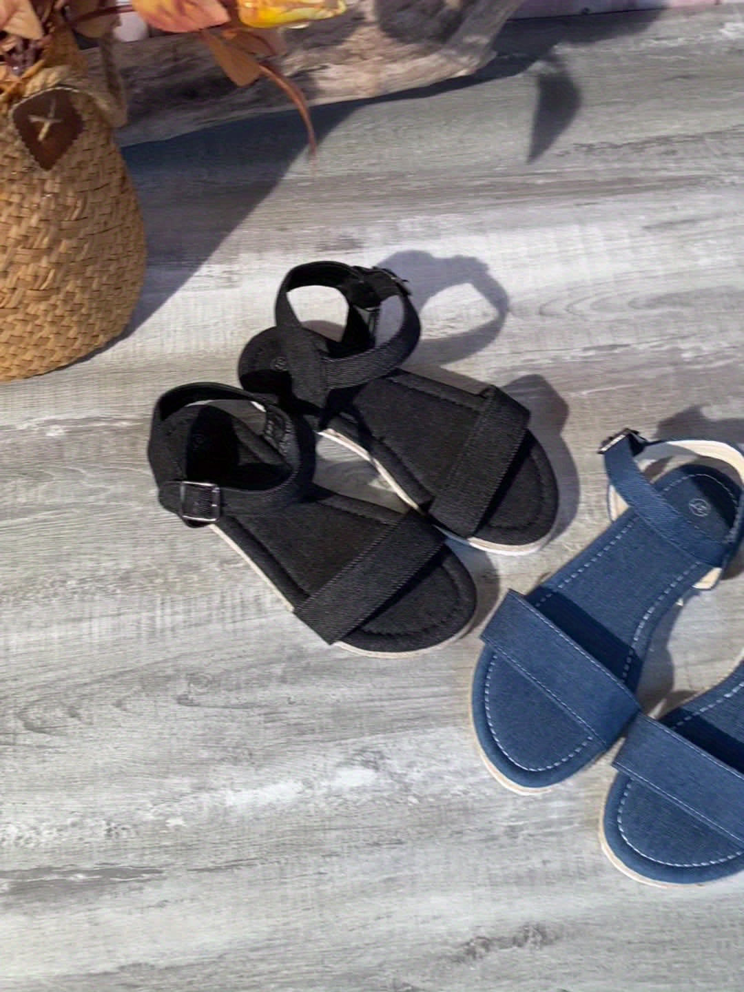 Damskie letnie sandały w stylu vintage - jeansowe espadryle, wygodne i lekkie