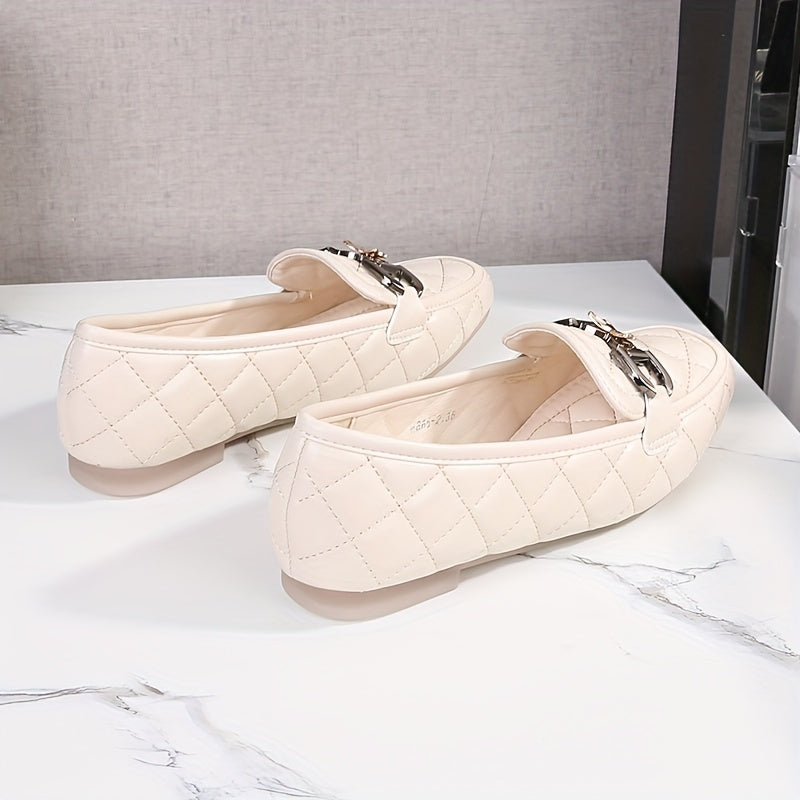 Czarne loafersy Penny, pikowany wzór z cekinami, lekkie płaskie buty