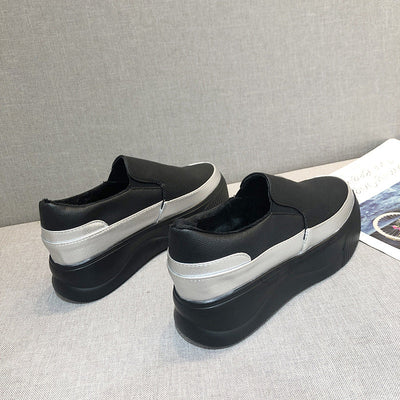 Buty na Platformie ze Skóry PU ze Średnim Obcasem i Gumową Podeszwą | Idealne na Każdą Porę Roku
