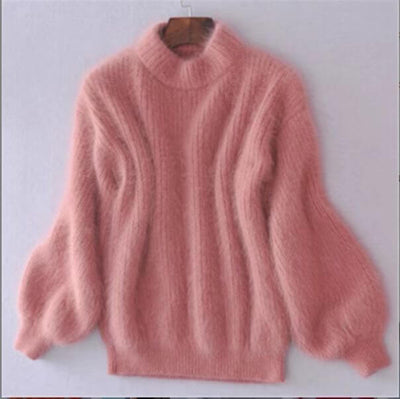 Agnieszka™ - Sweter Dzianinowy z Luźnym Splotem z Wełny