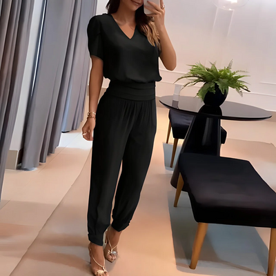 Elegancki komplet bluzka i spodnie damskie - casual, modny