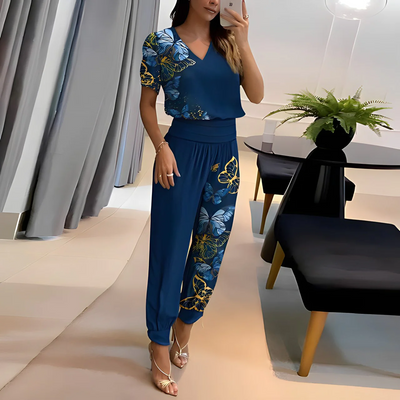 Elegancki komplet bluzka i spodnie damskie - casual, modny