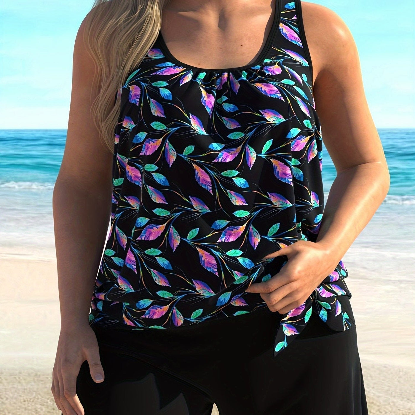 Beatrice™ - Eleganckie tankini z uroczym motywem liści