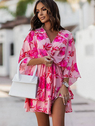 Jessica - Kwiecista mini sukienka boho na lato