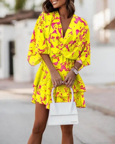 Jessica - Kwiecista mini sukienka boho na lato