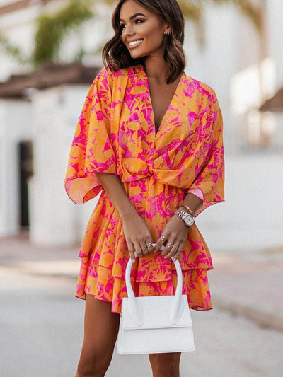 Jessica - Kwiecista mini sukienka boho na lato