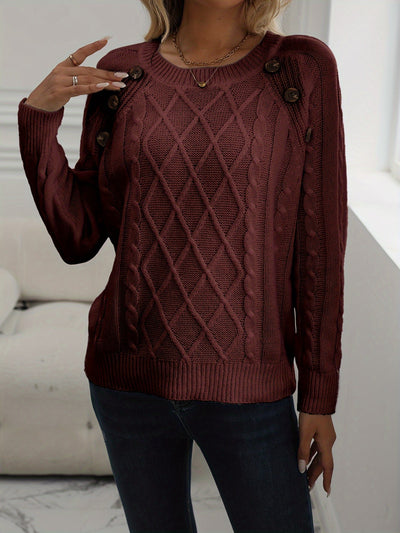 Amelia | Stylowy sweter z ozdobnymi guzikami