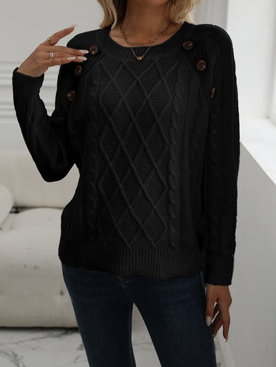 Amelia | Stylowy sweter z ozdobnymi guzikami