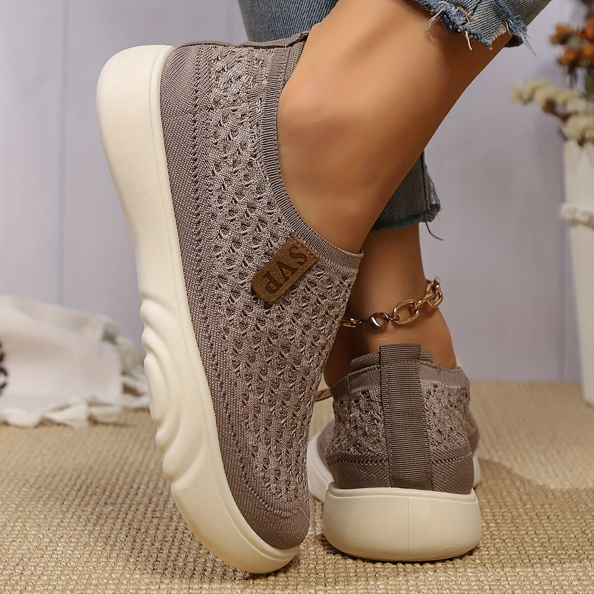 Letnie loafersy damskie - oddychające buty wsuwane z miękką podeszwą