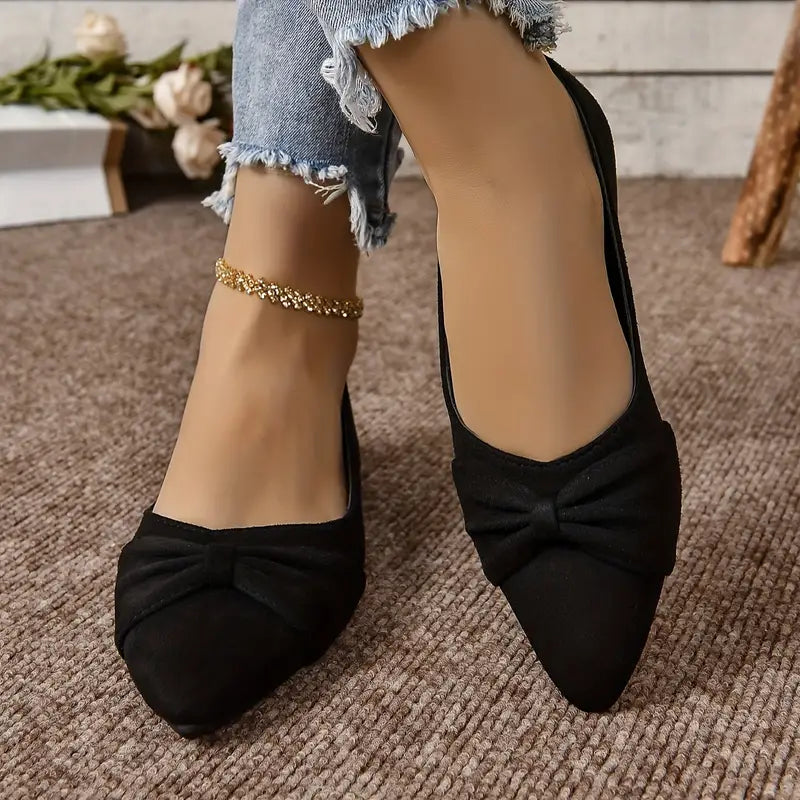 Wygodne baleriny wsuwane. Eleganckie baleriny z kokardkami