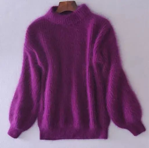 Agnieszka™ - Sweter Dzianinowy z Luźnym Splotem z Wełny