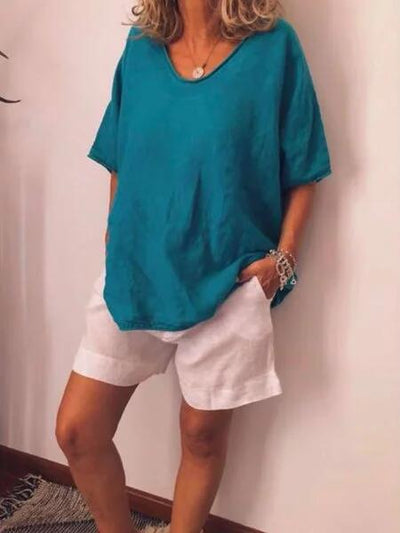 oversizowy lniany t-shirt miasofia