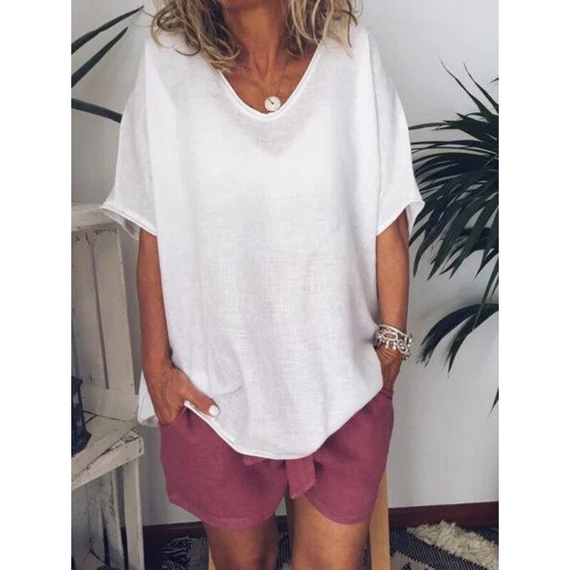 oversizowy lniany t-shirt miasofia