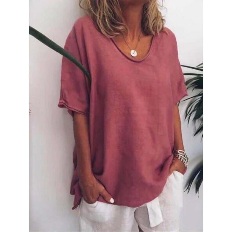 oversizowy lniany t-shirt miasofia