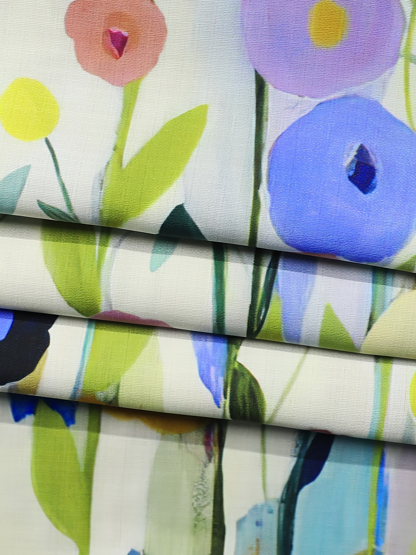 Linneblus för kvinnor med blommönster i oljemålning - Casual & luftig