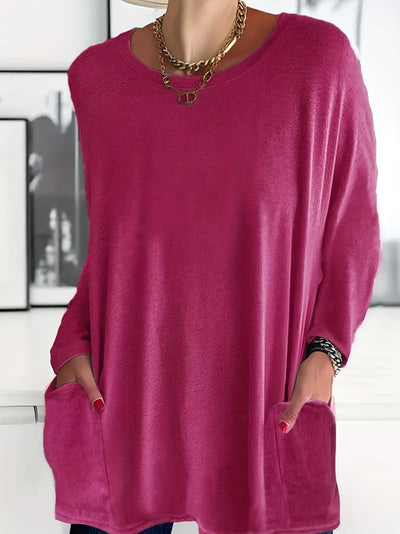 T-shirt typu tunika z długim rękawem, plus size