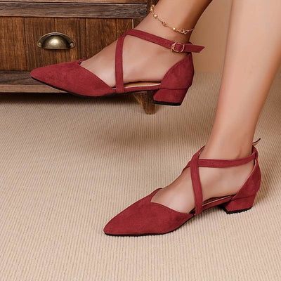Lorie - Modne płaskie buty damskie w jednokolorowym designie