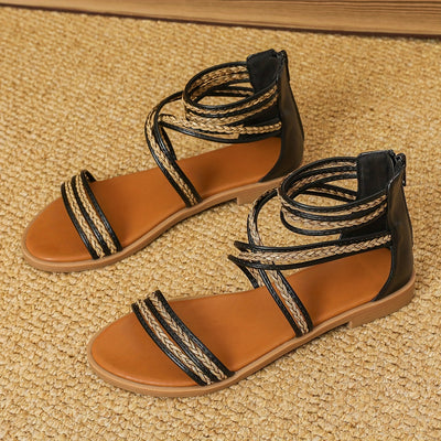 Baleriny damskie z plecionymi paskami Boho sandały - Letnie, antypoślizgowe